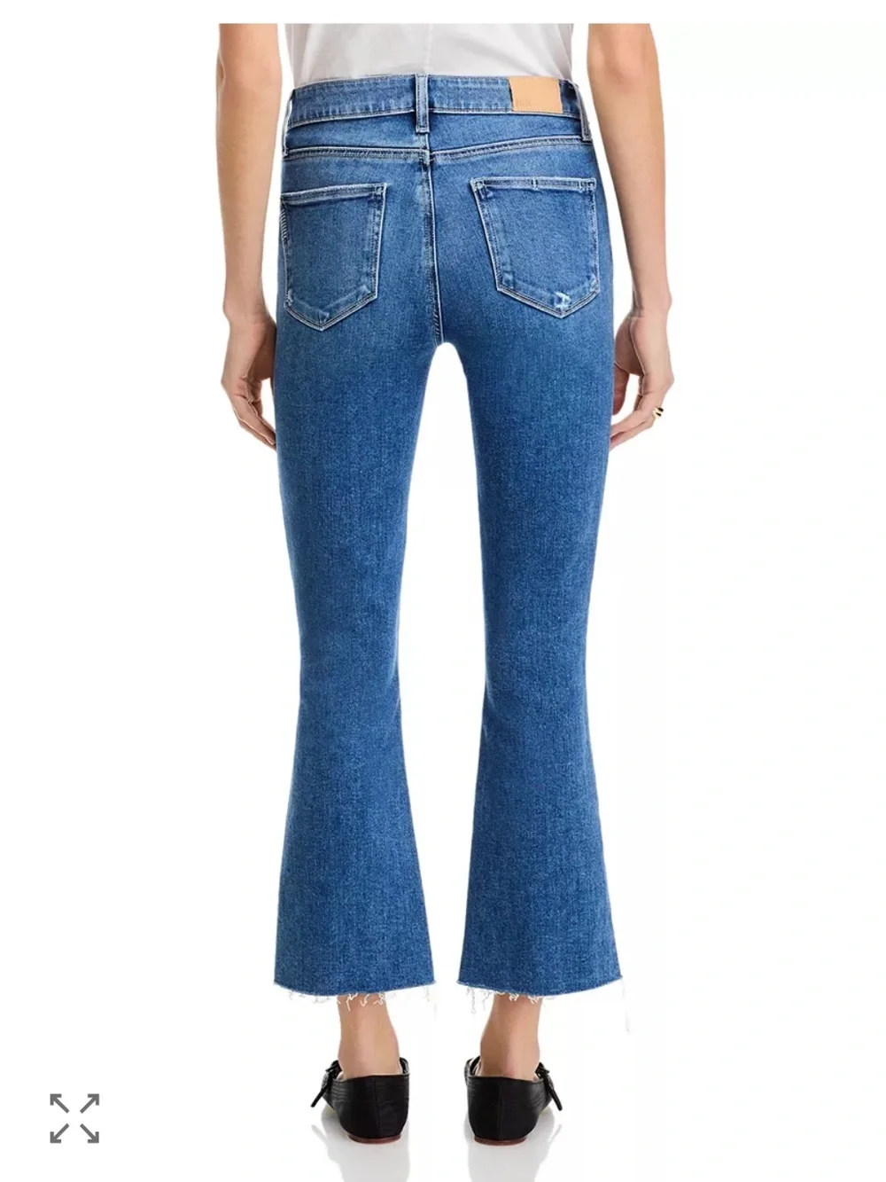 PAIGE Collette Crop Flare Jeans in Light-to-Mid Blue
